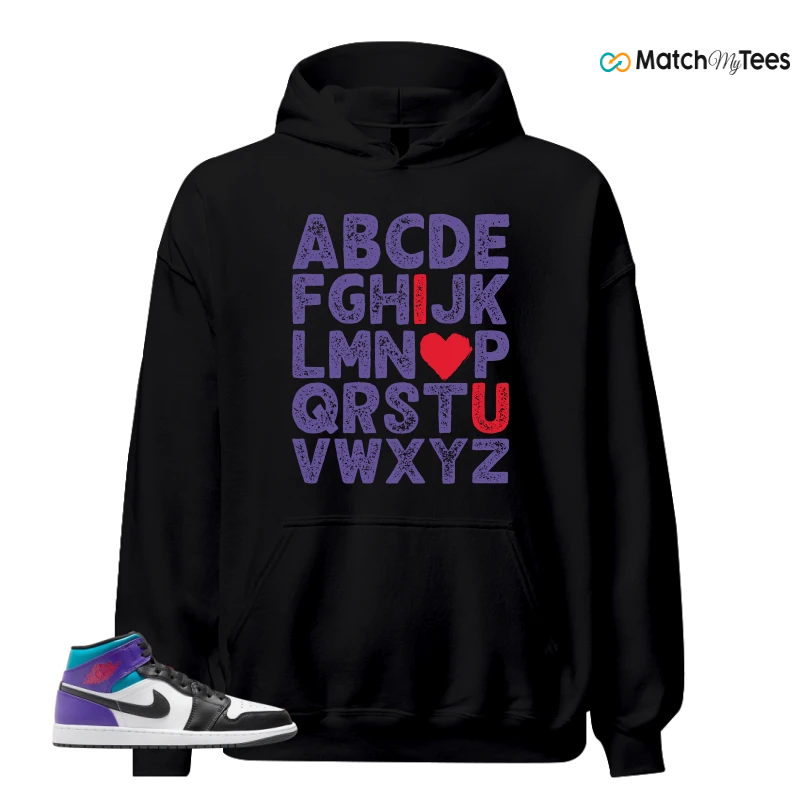 ABC LOVE Black matching Hoodie Hoodie