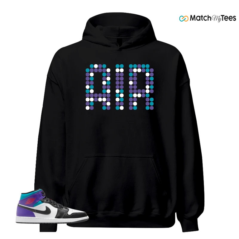 NIKE JORDAN 1 MID GRAPE SNEAKER Matching Tees hoodie