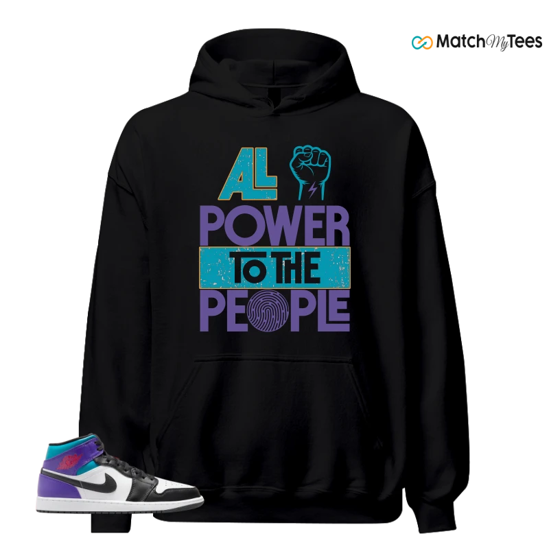 NIKE JORDAN 1 MID GRAPE SNEAKER Matching Tees hoodie