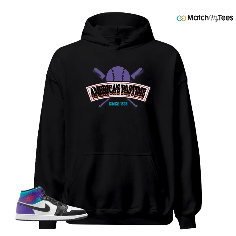 NIKE JORDAN 1 MID GRAPE SNEAKER Matching Tees hoodie