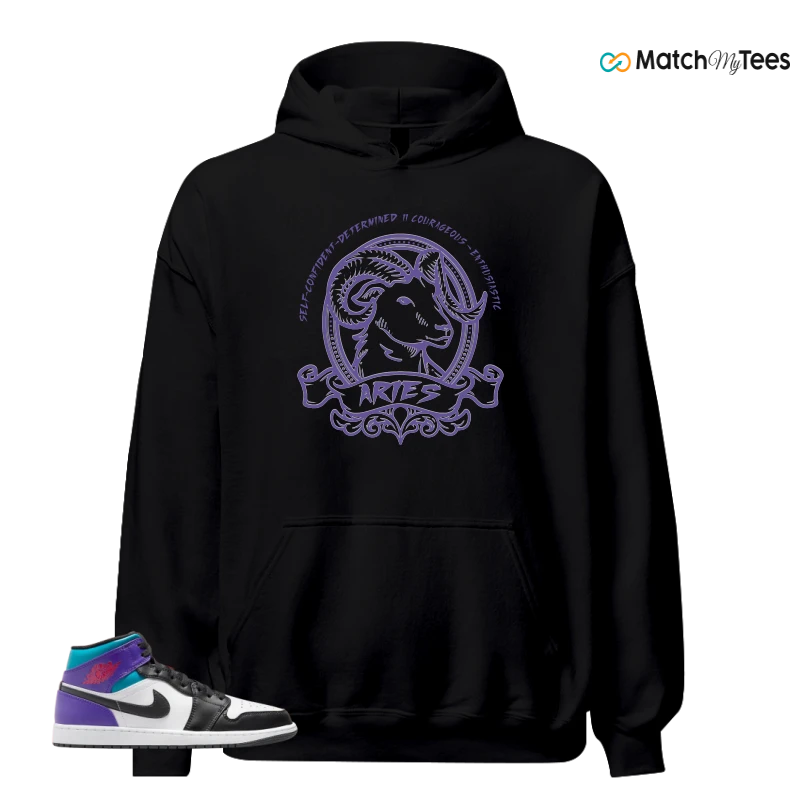 NIKE JORDAN 1 MID GRAPE SNEAKER Matching Tees hoodie