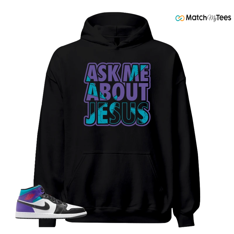 NIKE JORDAN 1 MID GRAPE SNEAKER Matching Tees hoodie