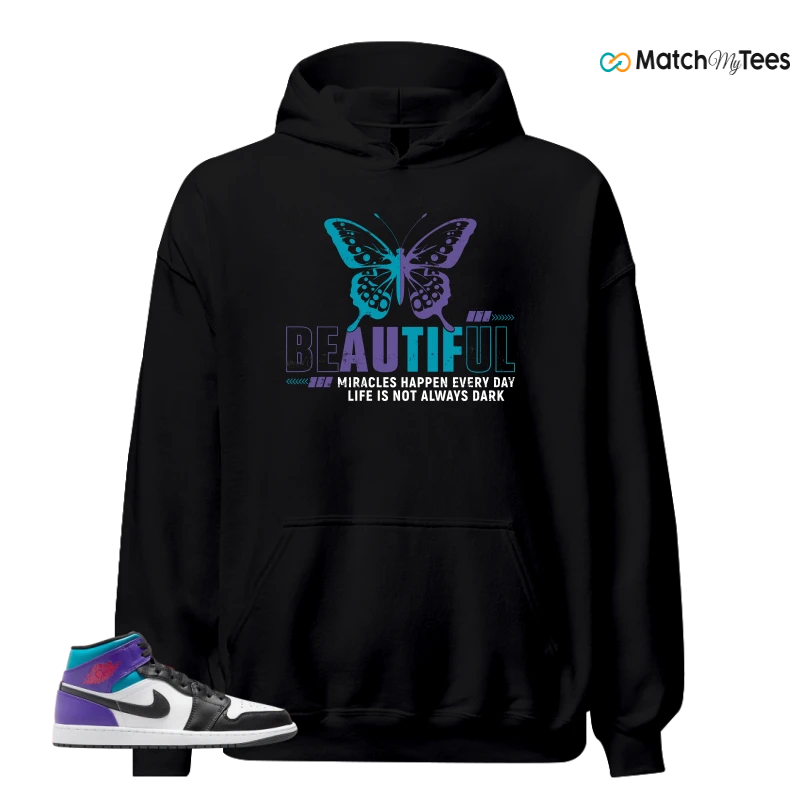 NIKE JORDAN 1 MID GRAPE SNEAKER Matching Tees hoodie