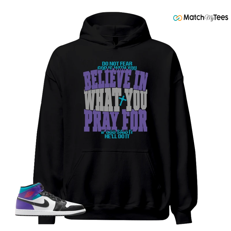 NIKE JORDAN 1 MID GRAPE SNEAKER Matching Tees hoodie