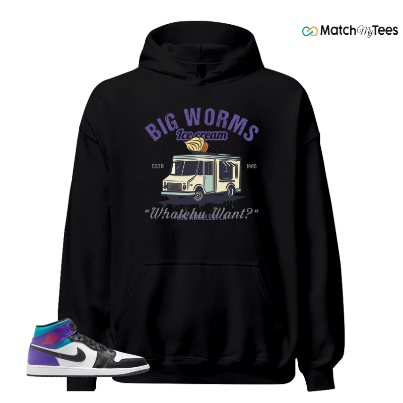 NIKE JORDAN 1 MID GRAPE SNEAKER Matching Tees hoodie