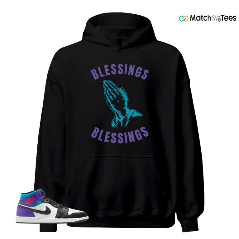 NIKE JORDAN 1 MID GRAPE SNEAKER Matching Tees hoodie