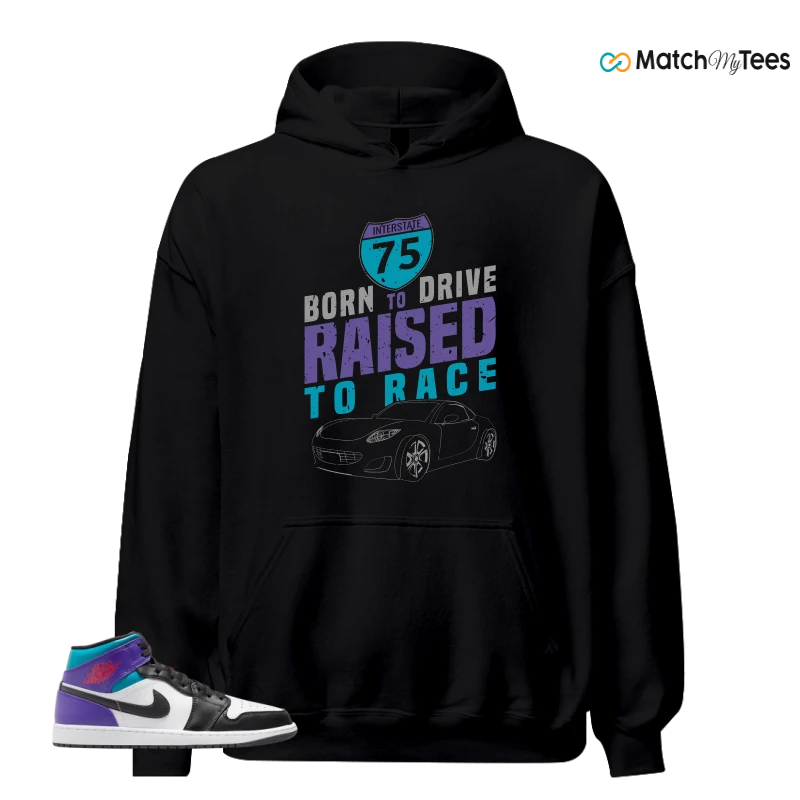 NIKE JORDAN 1 MID GRAPE SNEAKER Matching Tees hoodie