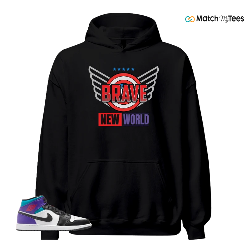 NIKE JORDAN 1 MID GRAPE SNEAKER Matching Tees hoodie