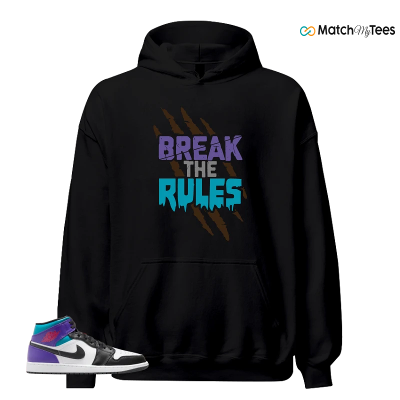 NIKE JORDAN 1 MID GRAPE SNEAKER Matching Tees hoodie