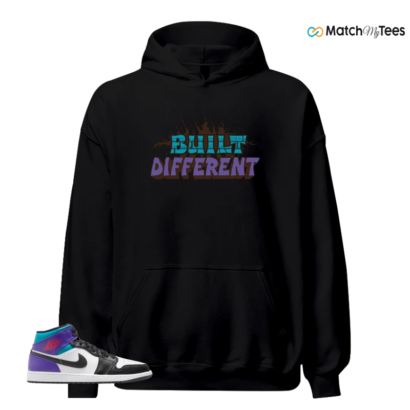 NIKE JORDAN 1 MID GRAPE SNEAKER Matching Tees hoodie