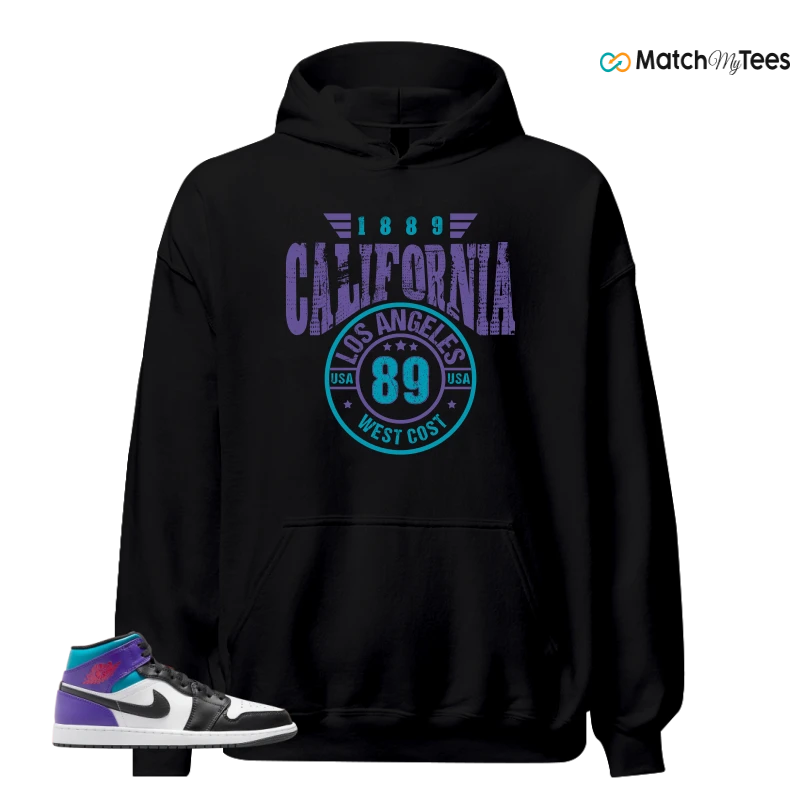 NIKE JORDAN 1 MID GRAPE SNEAKER Matching Tees hoodie
