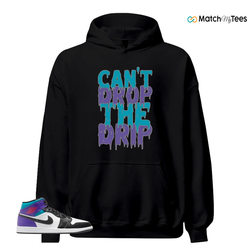 NIKE JORDAN 1 MID GRAPE SNEAKER Matching Tees hoodie