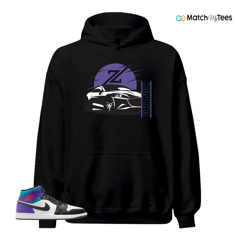 NIKE JORDAN 1 MID GRAPE SNEAKER Matching Tees hoodie