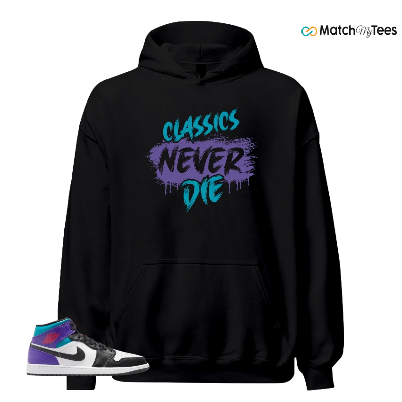 NIKE JORDAN 1 MID GRAPE SNEAKER Matching Tees hoodie