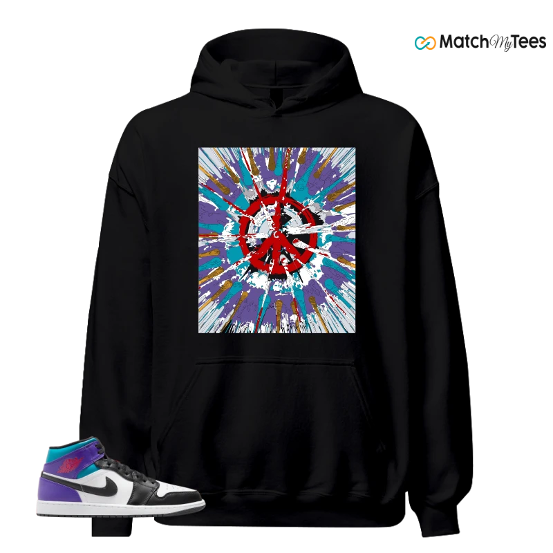 Contemporary Modern Art Black matching Hoodie Hoodie