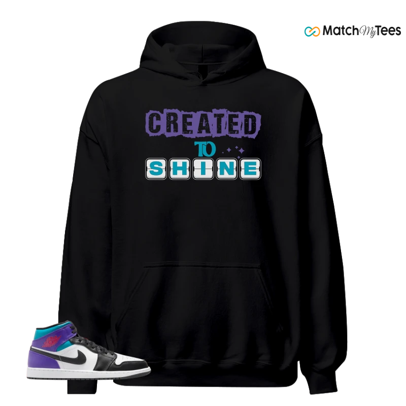 NIKE JORDAN 1 MID GRAPE SNEAKER Matching Tees hoodie