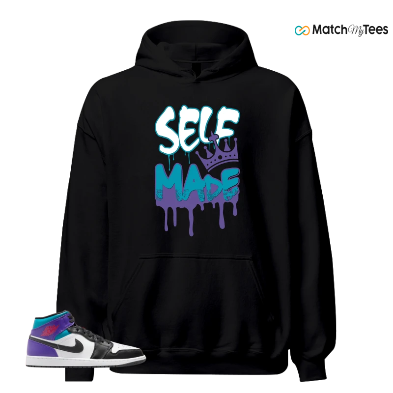 NIKE JORDAN 1 MID GRAPE SNEAKER Matching Tees hoodie