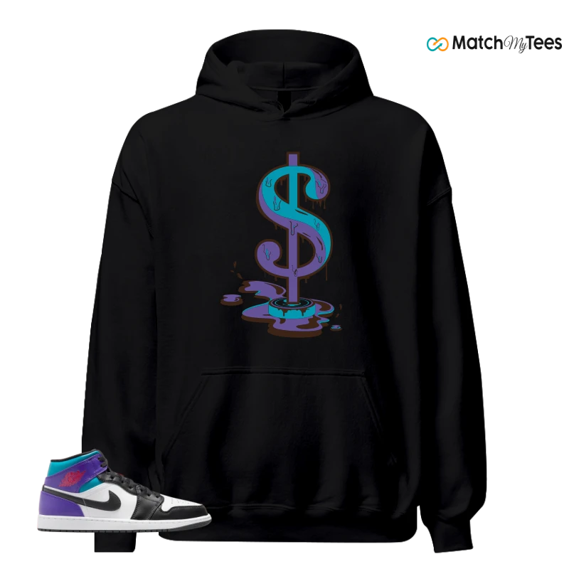 NIKE JORDAN 1 MID GRAPE SNEAKER Matching Tees hoodie