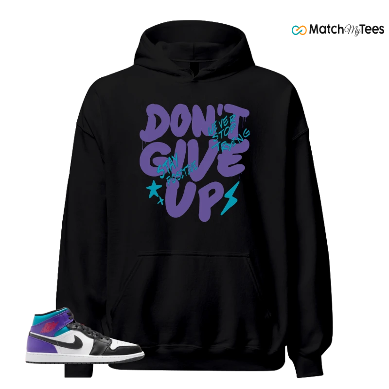 NIKE JORDAN 1 MID GRAPE SNEAKER Matching Tees hoodie