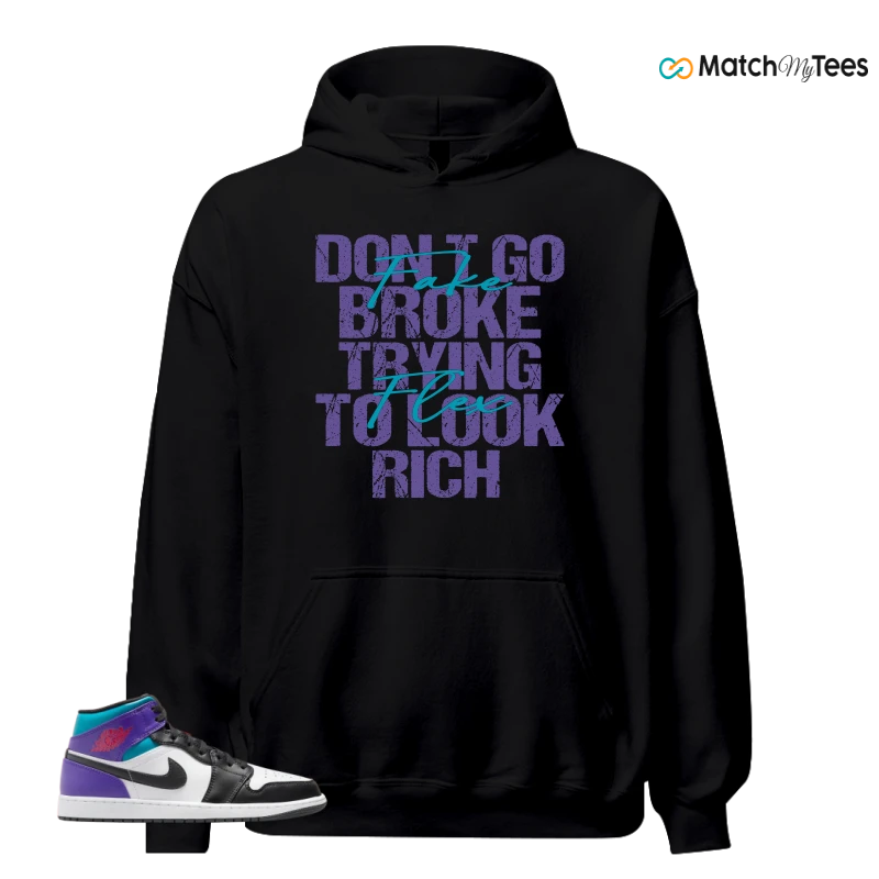 NIKE JORDAN 1 MID GRAPE SNEAKER Matching Tees hoodie