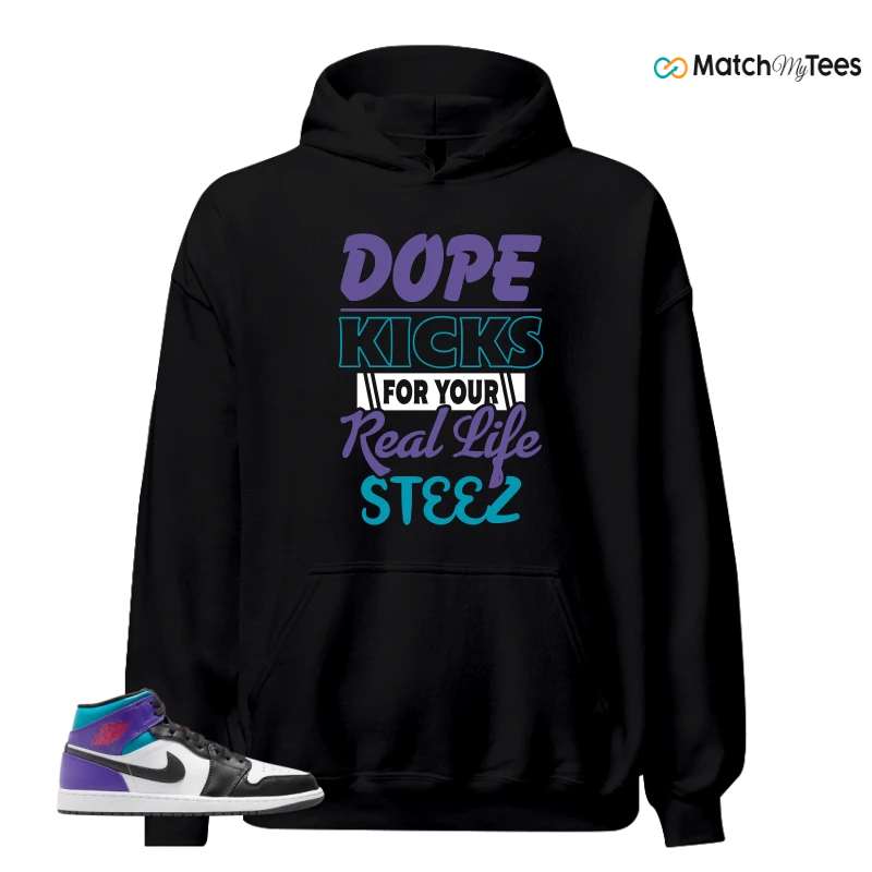 NIKE JORDAN 1 MID GRAPE SNEAKER Matching Tees hoodie