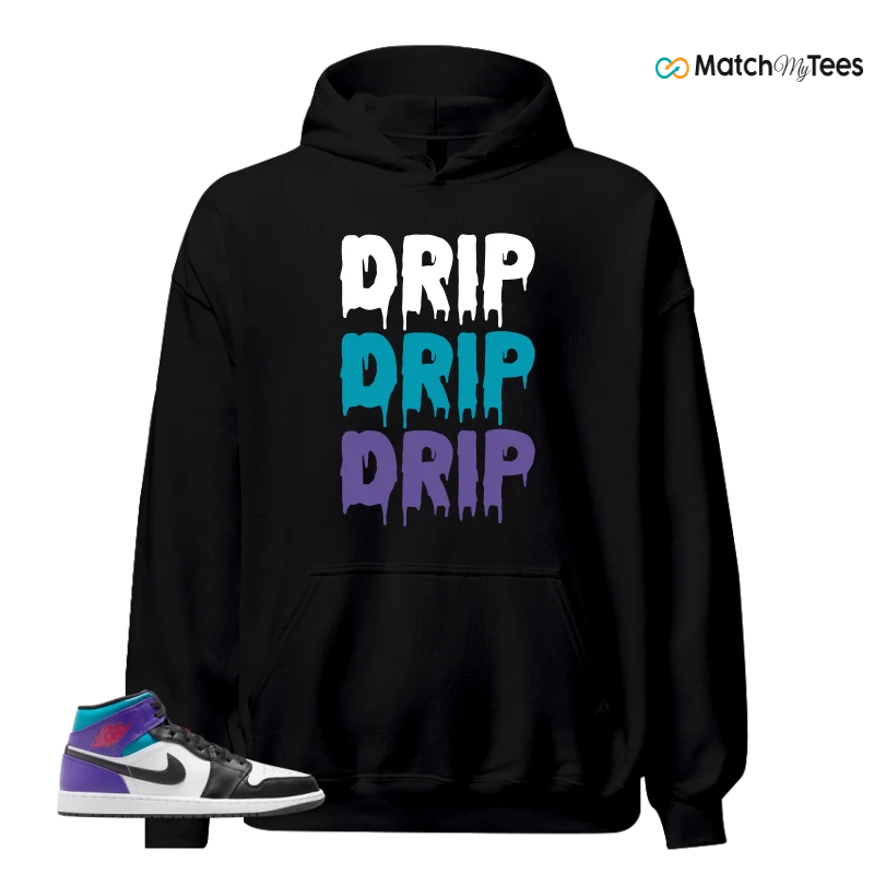 NIKE JORDAN 1 MID GRAPE SNEAKER Matching Tees hoodie