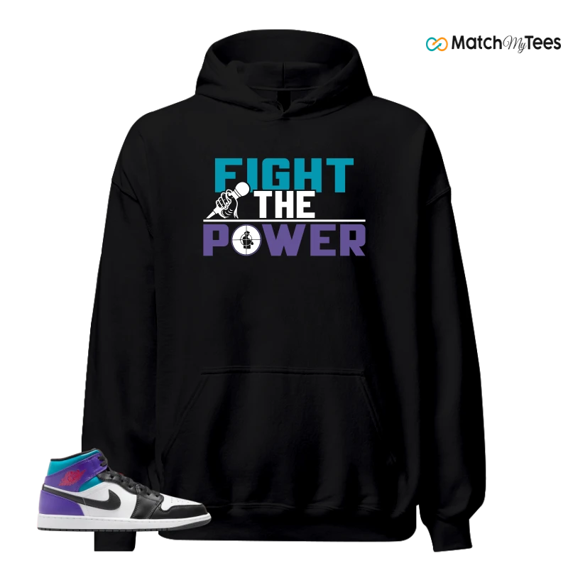 NIKE JORDAN 1 MID GRAPE SNEAKER Matching Tees hoodie