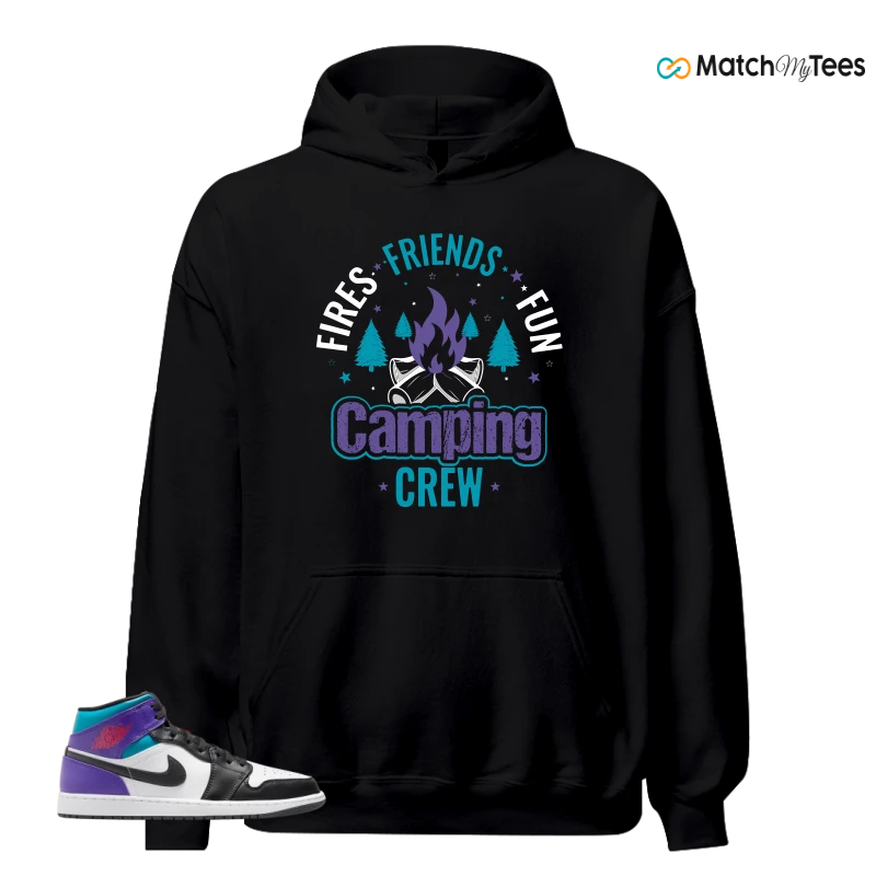 NIKE JORDAN 1 MID GRAPE SNEAKER Matching Tees hoodie