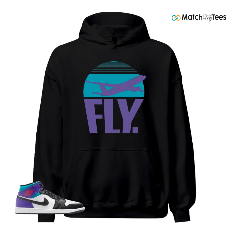 NIKE JORDAN 1 MID GRAPE SNEAKER Matching Tees hoodie