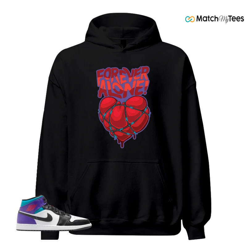 NIKE JORDAN 1 MID GRAPE SNEAKER Matching Tees hoodie