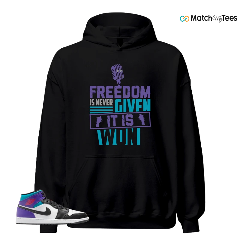 NIKE JORDAN 1 MID GRAPE SNEAKER Matching Tees hoodie