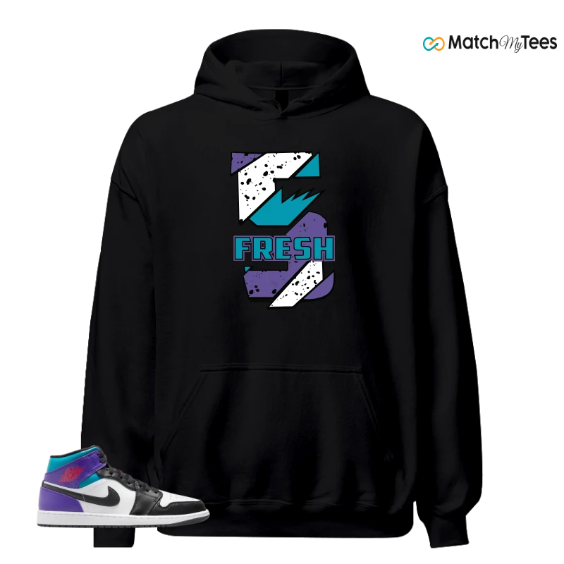 NIKE JORDAN 1 MID GRAPE SNEAKER Matching Tees hoodie