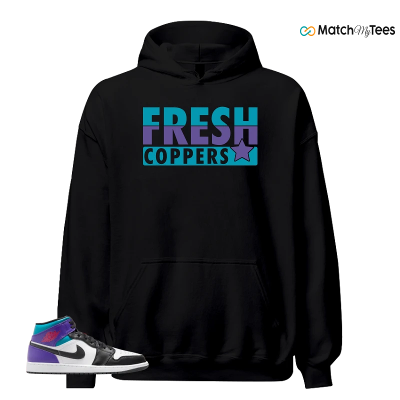 NIKE JORDAN 1 MID GRAPE SNEAKER Matching Tees hoodie