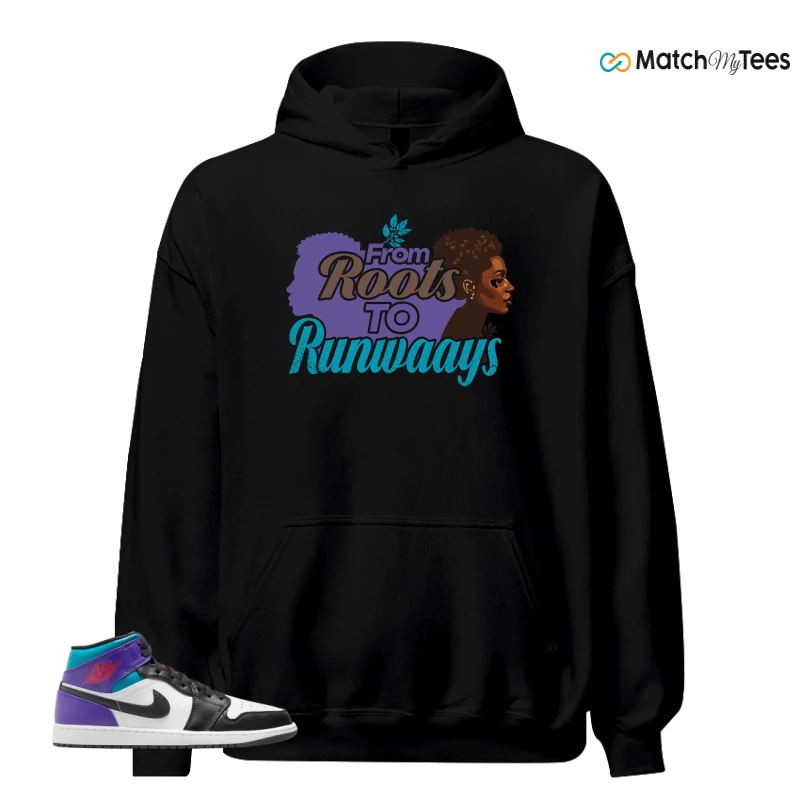 NIKE JORDAN 1 MID GRAPE SNEAKER Matching Tees hoodie