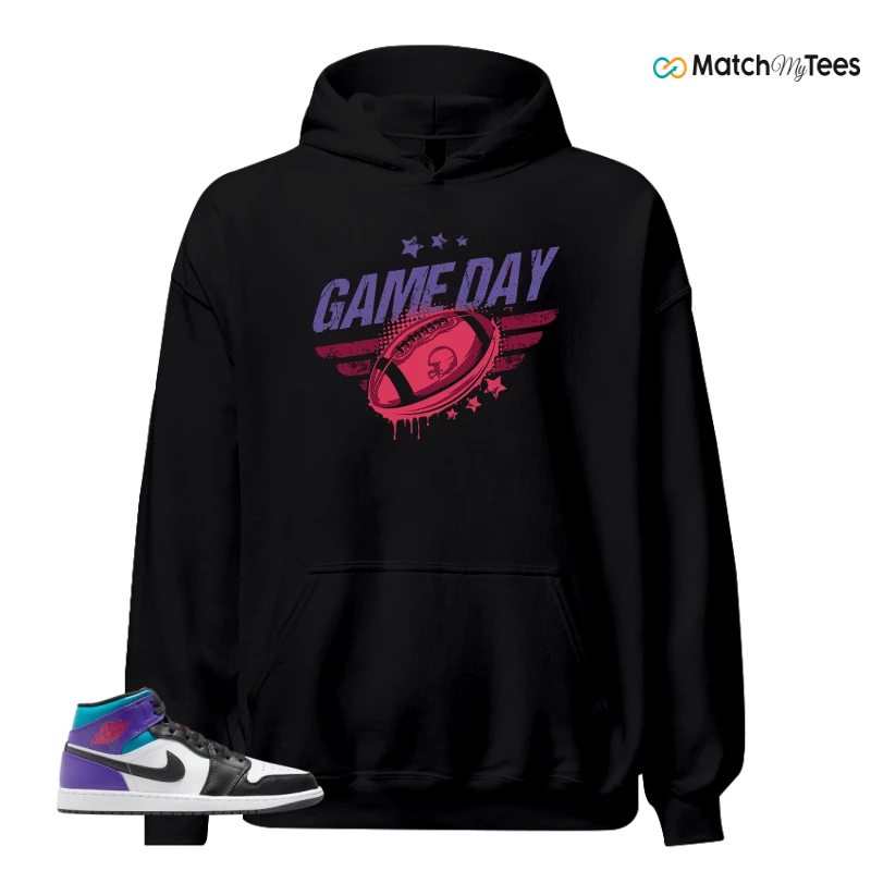 NIKE JORDAN 1 MID GRAPE SNEAKER Matching Tees hoodie