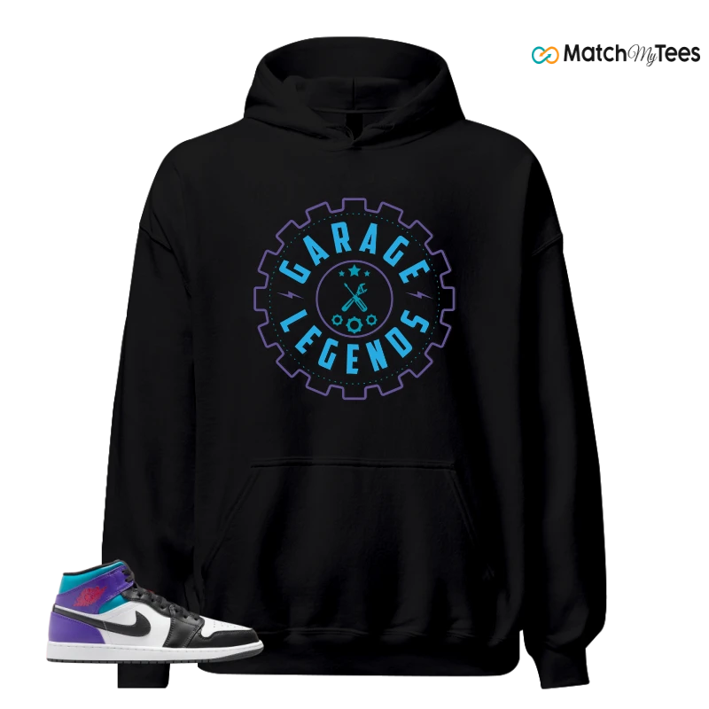 NIKE JORDAN 1 MID GRAPE SNEAKER Matching Tees hoodie