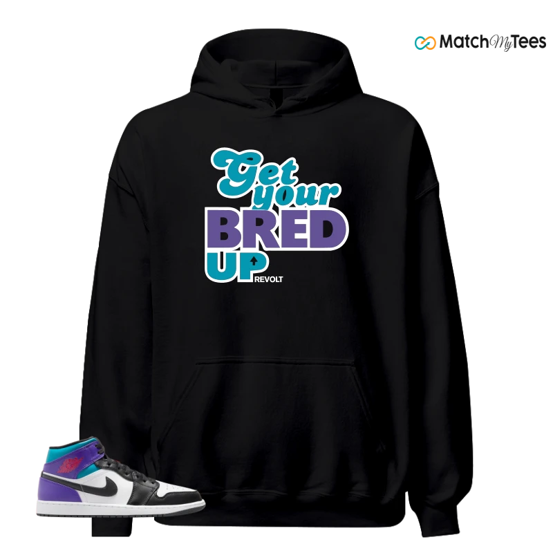 NIKE JORDAN 1 MID GRAPE SNEAKER Matching Tees hoodie