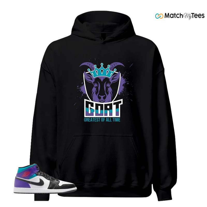 NIKE JORDAN 1 MID GRAPE SNEAKER Matching Tees hoodie