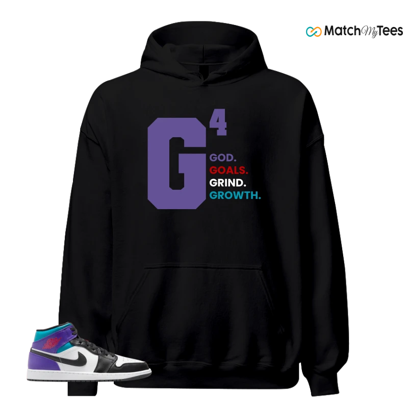NIKE JORDAN 1 MID GRAPE SNEAKER Matching Tees hoodie
