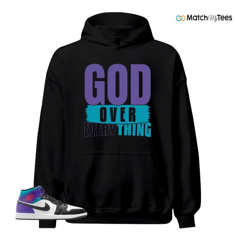 NIKE JORDAN 1 MID GRAPE SNEAKER Matching Tees hoodie