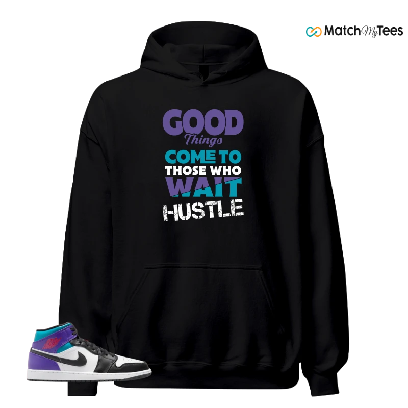 NIKE JORDAN 1 MID GRAPE SNEAKER Matching Tees hoodie