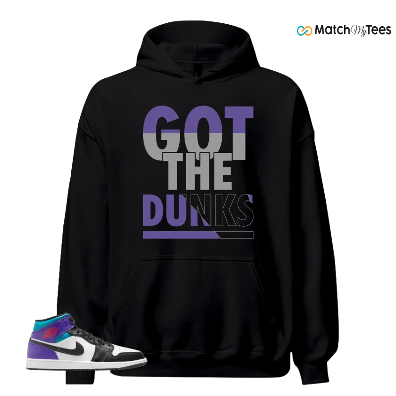 NIKE JORDAN 1 MID GRAPE SNEAKER Matching Tees hoodie