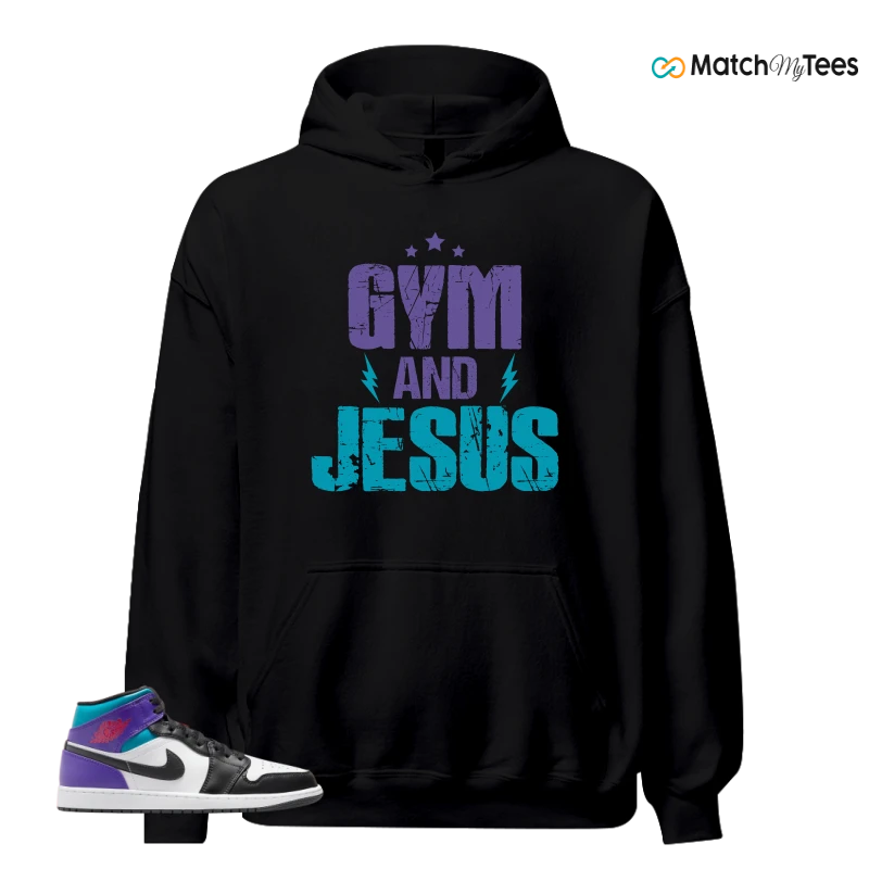 NIKE JORDAN 1 MID GRAPE SNEAKER Matching Tees hoodie