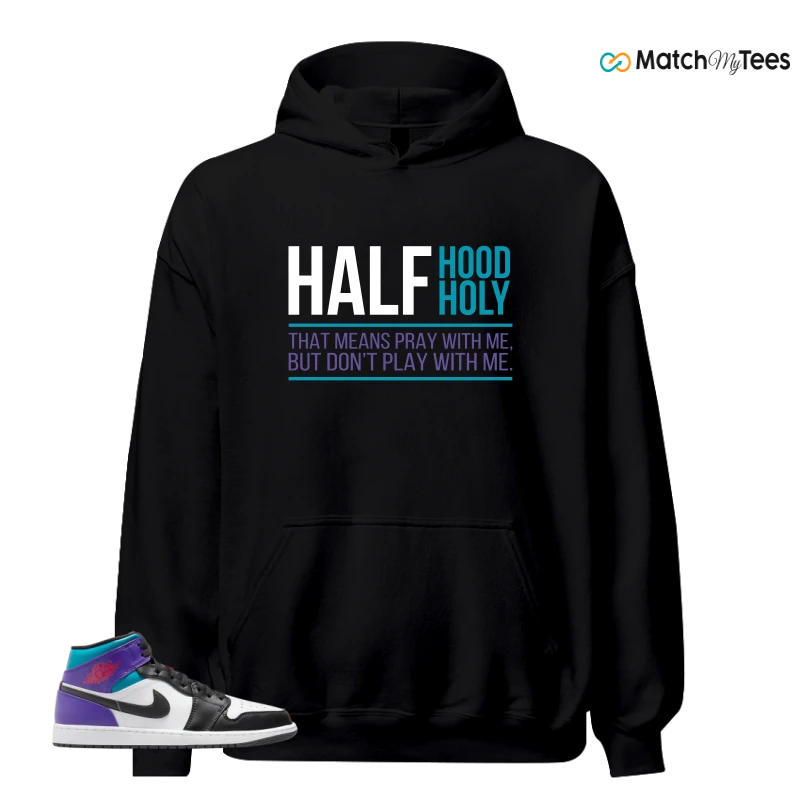 NIKE JORDAN 1 MID GRAPE SNEAKER Matching Tees hoodie