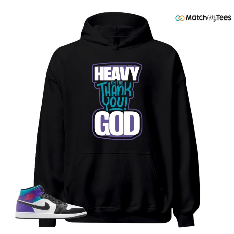 NIKE JORDAN 1 MID GRAPE SNEAKER Matching Tees hoodie