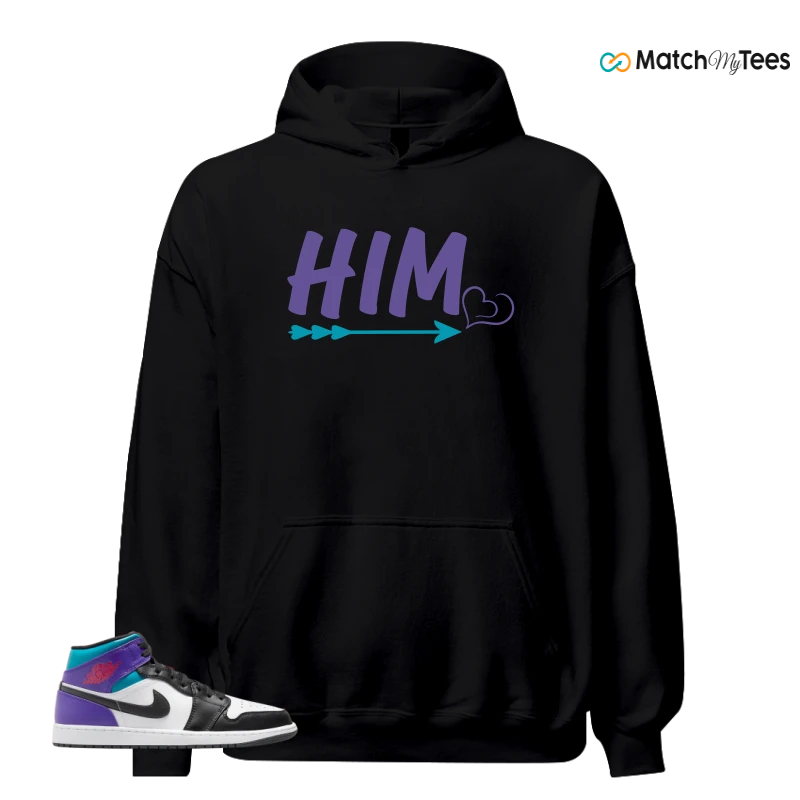 NIKE JORDAN 1 MID GRAPE SNEAKER Matching Tees hoodie