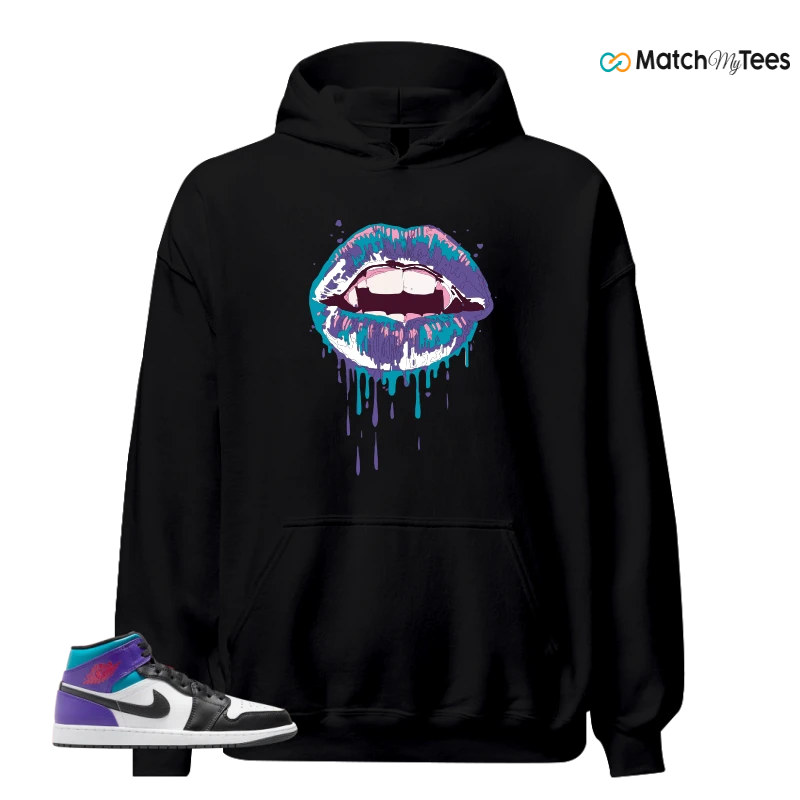 NIKE JORDAN 1 MID GRAPE SNEAKER Matching Tees hoodie