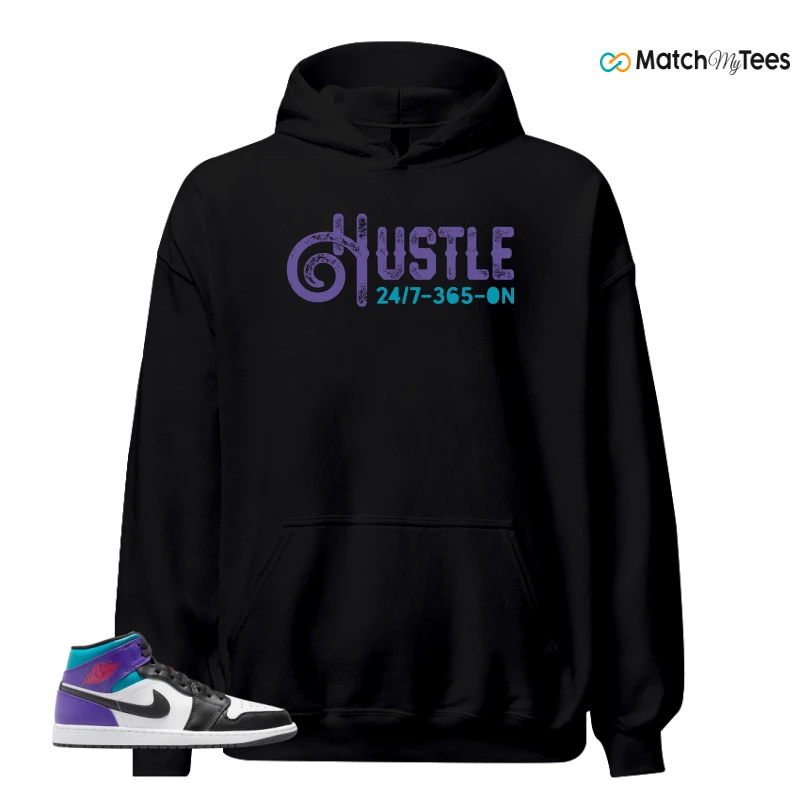 Hustle 247 Black matching Hoodie Hoodie