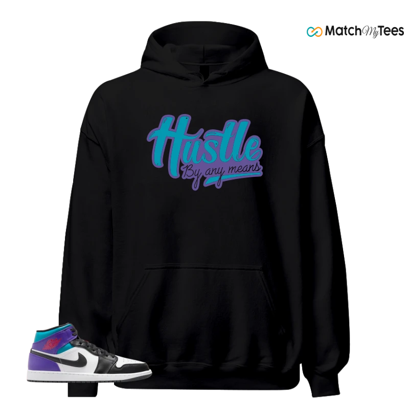 NIKE JORDAN 1 MID GRAPE SNEAKER Matching Tees hoodie