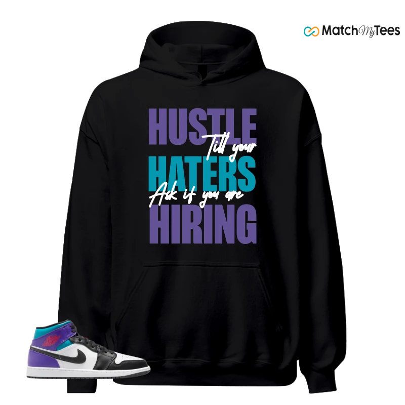 NIKE JORDAN 1 MID GRAPE SNEAKER Matching Tees hoodie